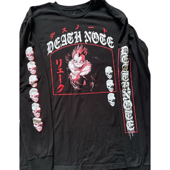 Death Note Ryuk Skull Girls Long Sleeve T-Shirt Size Large Goth concert Band - Picture 6 of 6